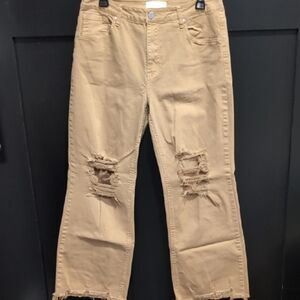 Risen Distressed Tan Women Jeans